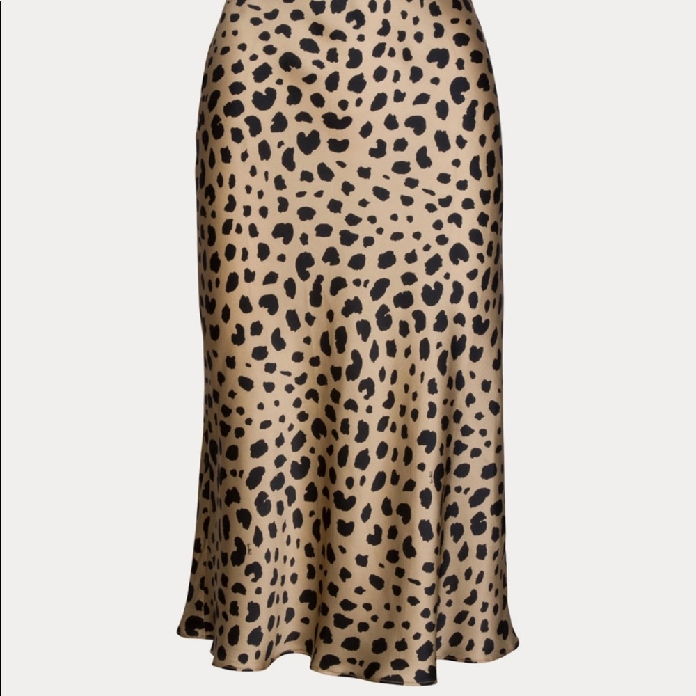 Realisation Par. Silk leopard print skirt